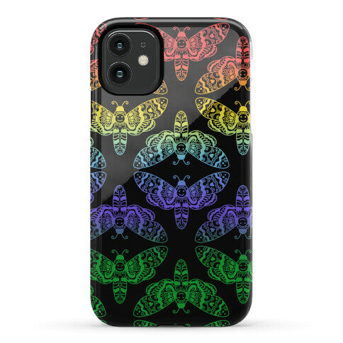 Rainbow Moth Pattern Phone Case