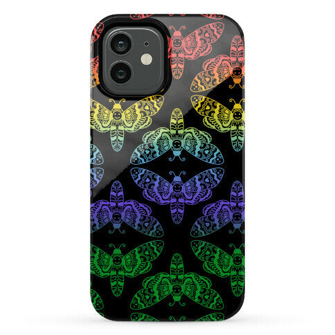 Rainbow Moth Pattern Phone Case