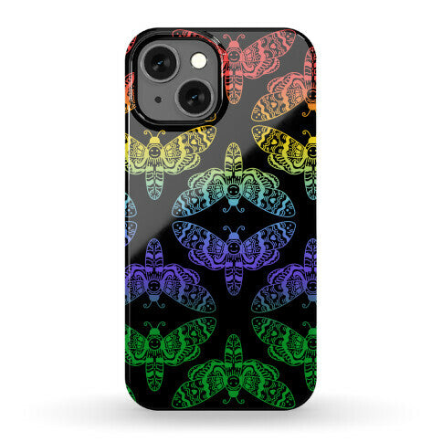 Rainbow Moth Pattern Phone Case