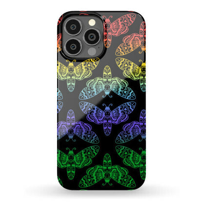 Rainbow Moth Pattern Phone Case