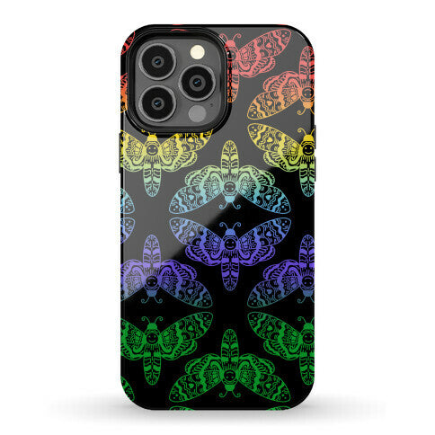 Rainbow Moth Pattern Phone Case