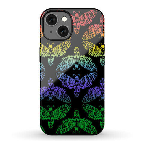 Rainbow Moth Pattern Phone Case