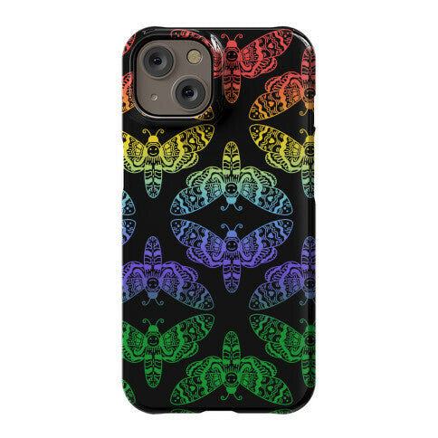 Rainbow Moth Pattern Phone Case