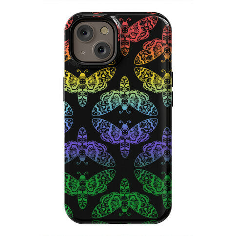 Rainbow Moth Pattern Phone Case