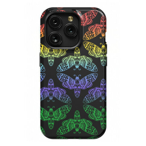 Rainbow Moth Pattern Phone Case