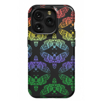 Rainbow Moth Pattern Phone Case