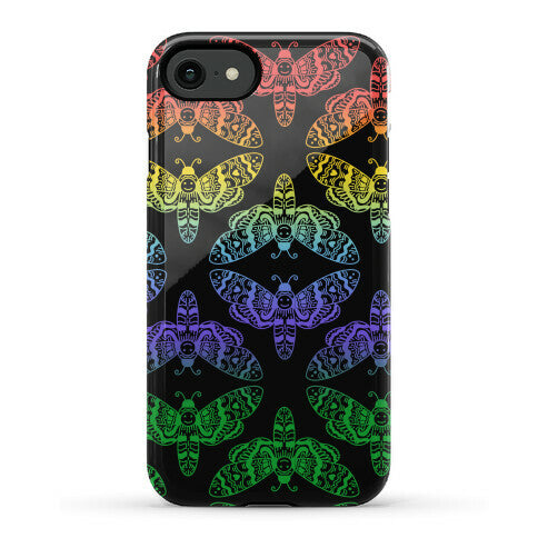 Rainbow Moth Pattern Phone Case