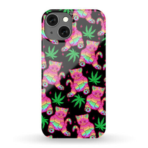 Rainbow Weed Kitty Phone Case
