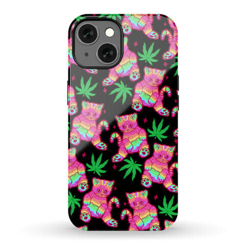 Rainbow Weed Kitty Phone Case