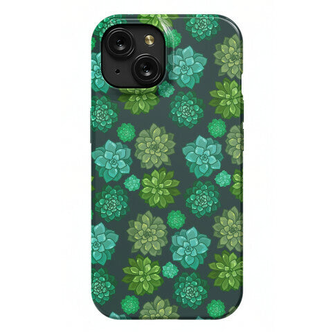 Green Succulent Pattern Phone Case