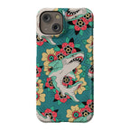 Floral Shark Traditional Tattoo Phone Case