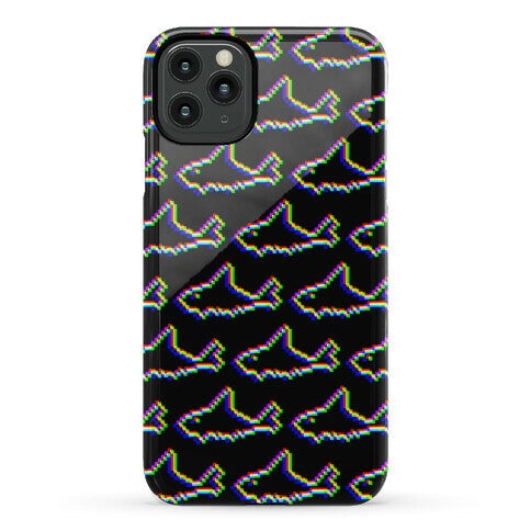 Glitch Shark Pattern Phone Case
