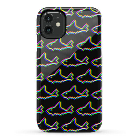 Glitch Shark Pattern Phone Case