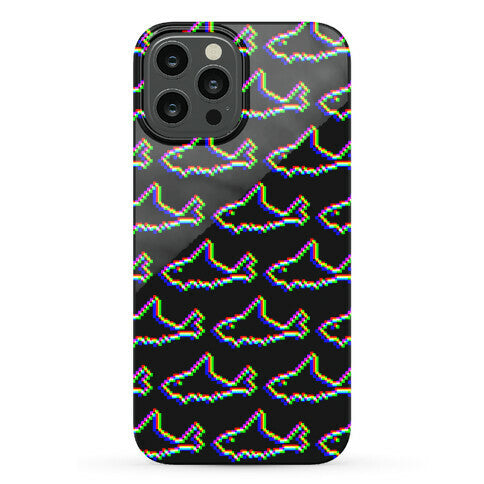 Glitch Shark Pattern Phone Case