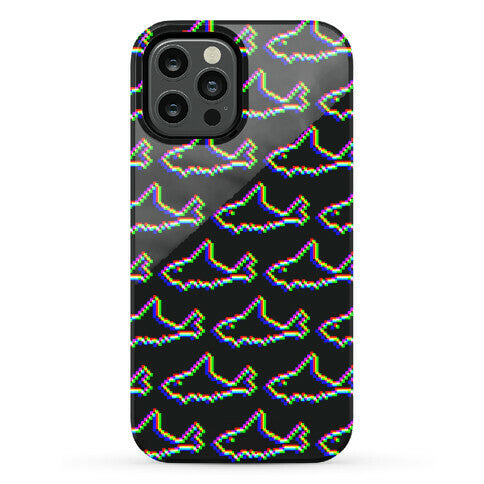 Glitch Shark Pattern Phone Case