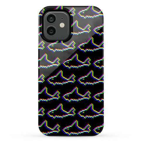 Glitch Shark Pattern Phone Case