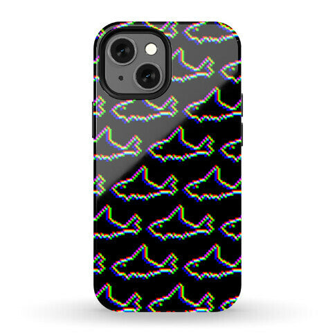Glitch Shark Pattern Phone Case