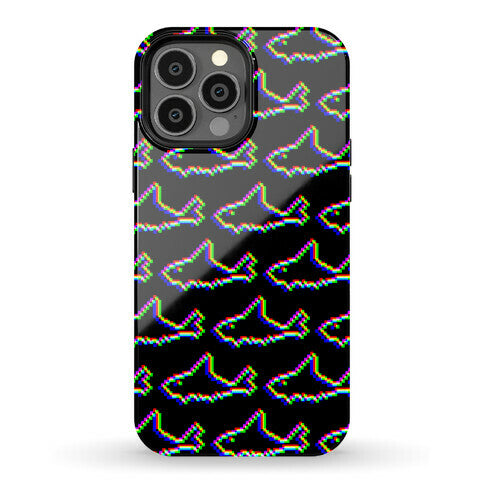 Glitch Shark Pattern Phone Case
