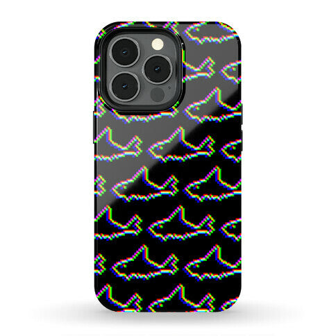 Glitch Shark Pattern Phone Case