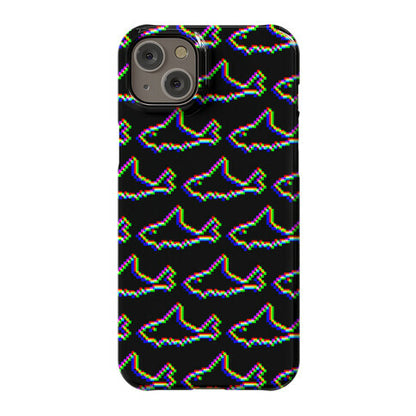 Glitch Shark Pattern Phone Case