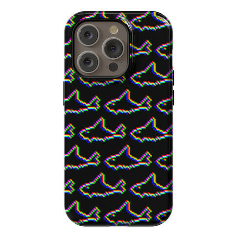 Glitch Shark Pattern Phone Case