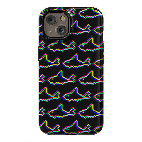 Glitch Shark Pattern Phone Case