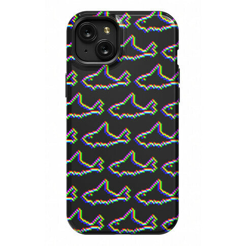 Glitch Shark Pattern Phone Case