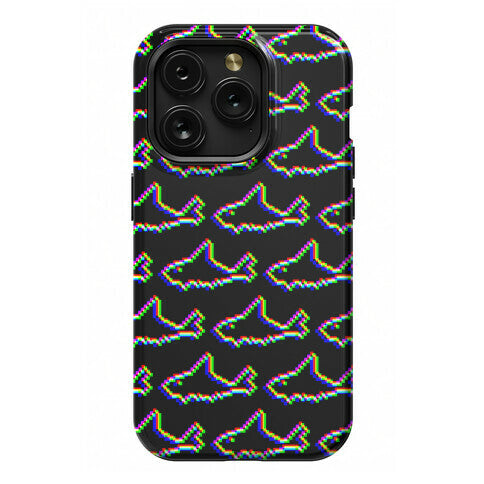 Glitch Shark Pattern Phone Case