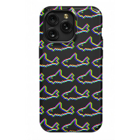 Glitch Shark Pattern Phone Case