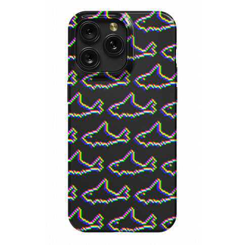 Glitch Shark Pattern Phone Case