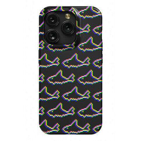Glitch Shark Pattern Phone Case