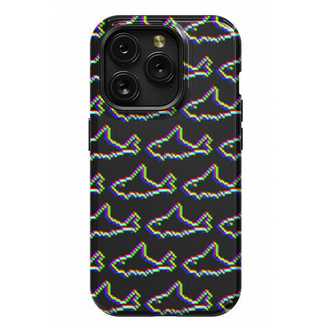 Glitch Shark Pattern Phone Case