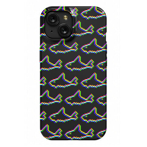 Glitch Shark Pattern Phone Case