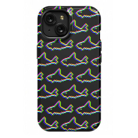 Glitch Shark Pattern Phone Case