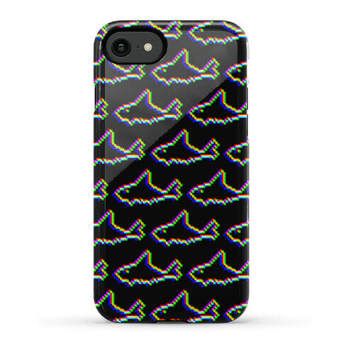 Glitch Shark Pattern Phone Case