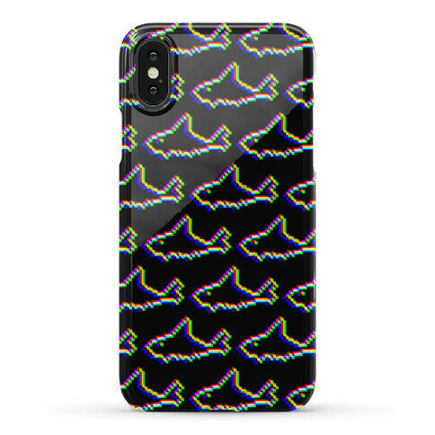 Glitch Shark Pattern Phone Case