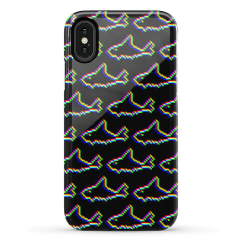 Glitch Shark Pattern Phone Case