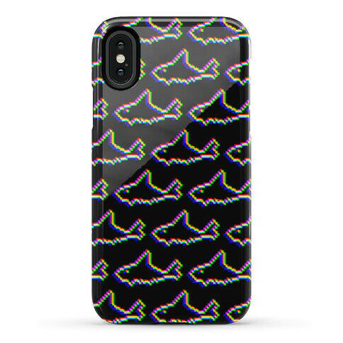 Glitch Shark Pattern Phone Case