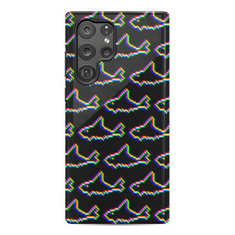 Glitch Shark Pattern Phone Case