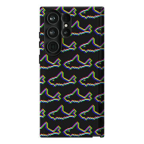 Glitch Shark Pattern Phone Case