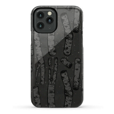 Birch Trees in the Darkness Phone Case