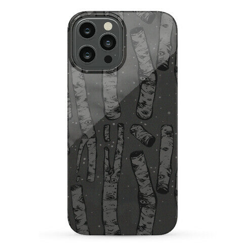 Birch Trees in the Darkness Phone Case
