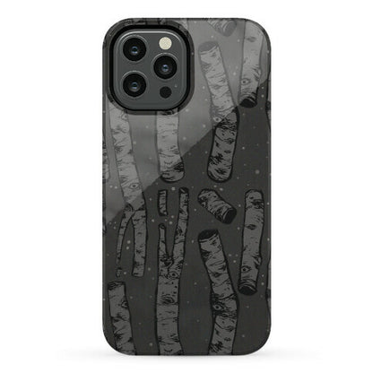 Birch Trees in the Darkness Phone Case