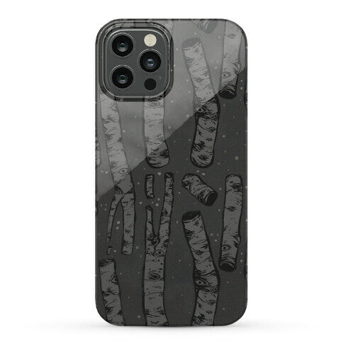Birch Trees in the Darkness Phone Case