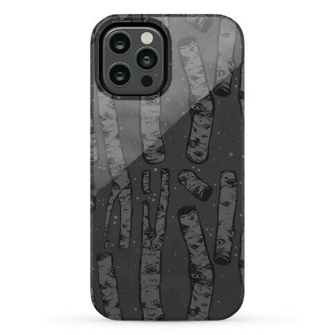 Birch Trees in the Darkness Phone Case