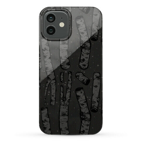 Birch Trees in the Darkness Phone Case