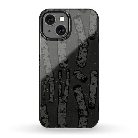 Birch Trees in the Darkness Phone Case