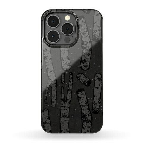 Birch Trees in the Darkness Phone Case