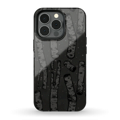 Birch Trees in the Darkness Phone Case