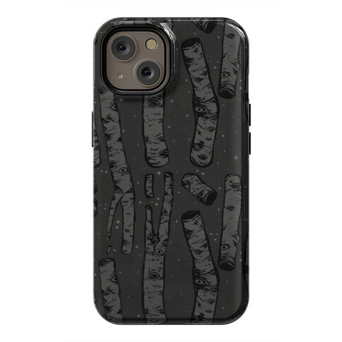 Birch Trees in the Darkness Phone Case